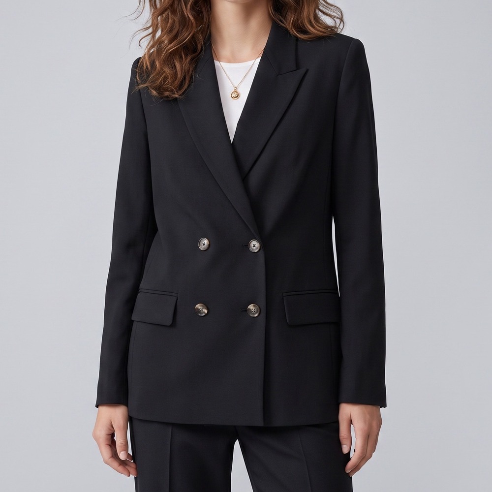 Aritzia Wilfred Destiny Blazer Double Beasted Classic Fit Career Office Black 16